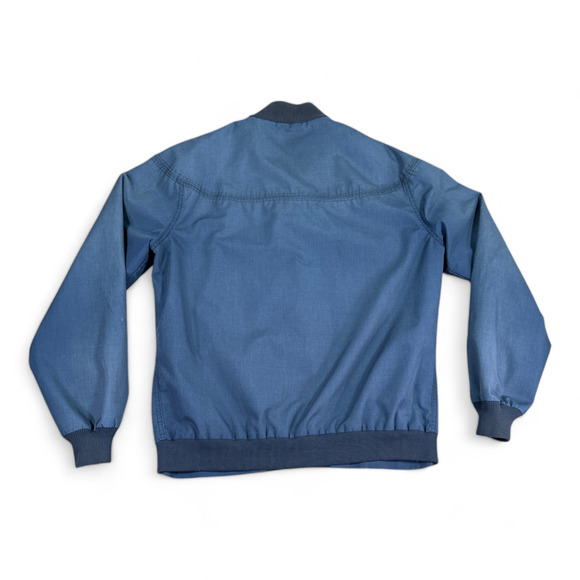 Vintage Sears Jacket Adult LARGE Blue Windbreaker Zip Outdoor Satin Lined 80s - Picture 3 of 9